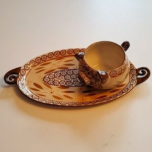 Temptations by old world Tara ovenware stoneware brown pig soup bowl